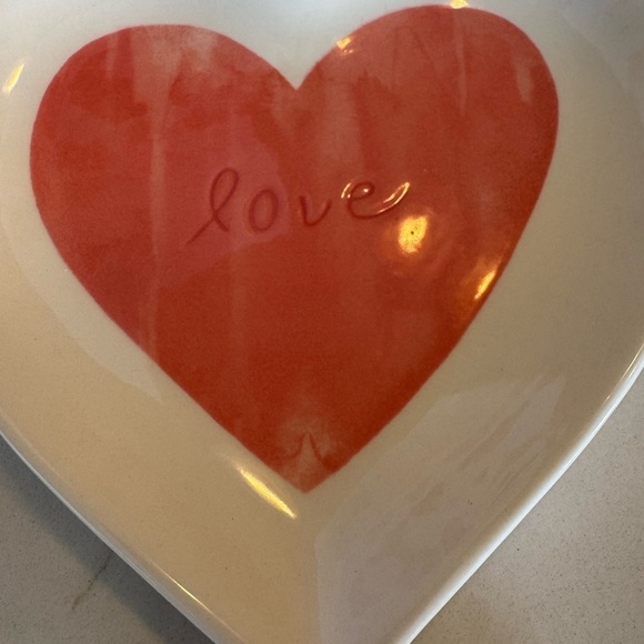 Pottery Barn Watercolor Heart-Shaped Ceramic Appetizer Love Plates Set of 4 - Picture 6 of 11